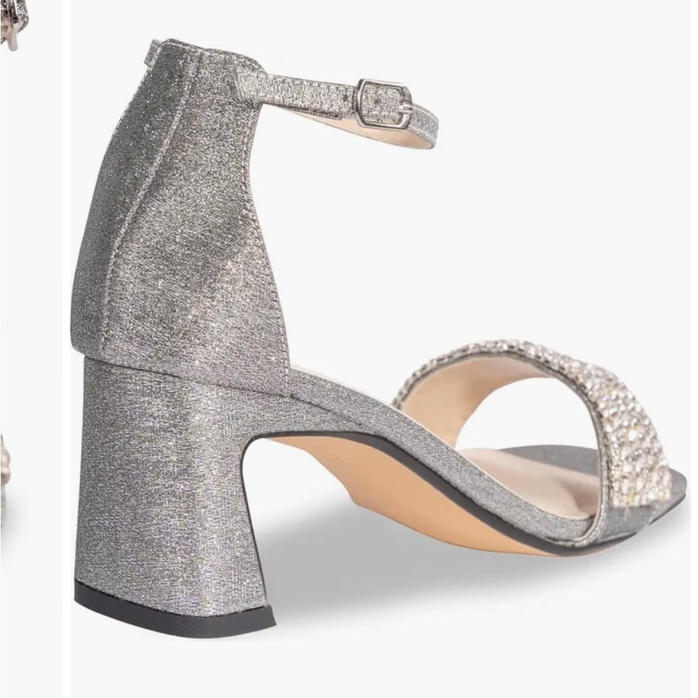 New Benjamin Walk Silver Glitter Heels - Picture 6 of 10
